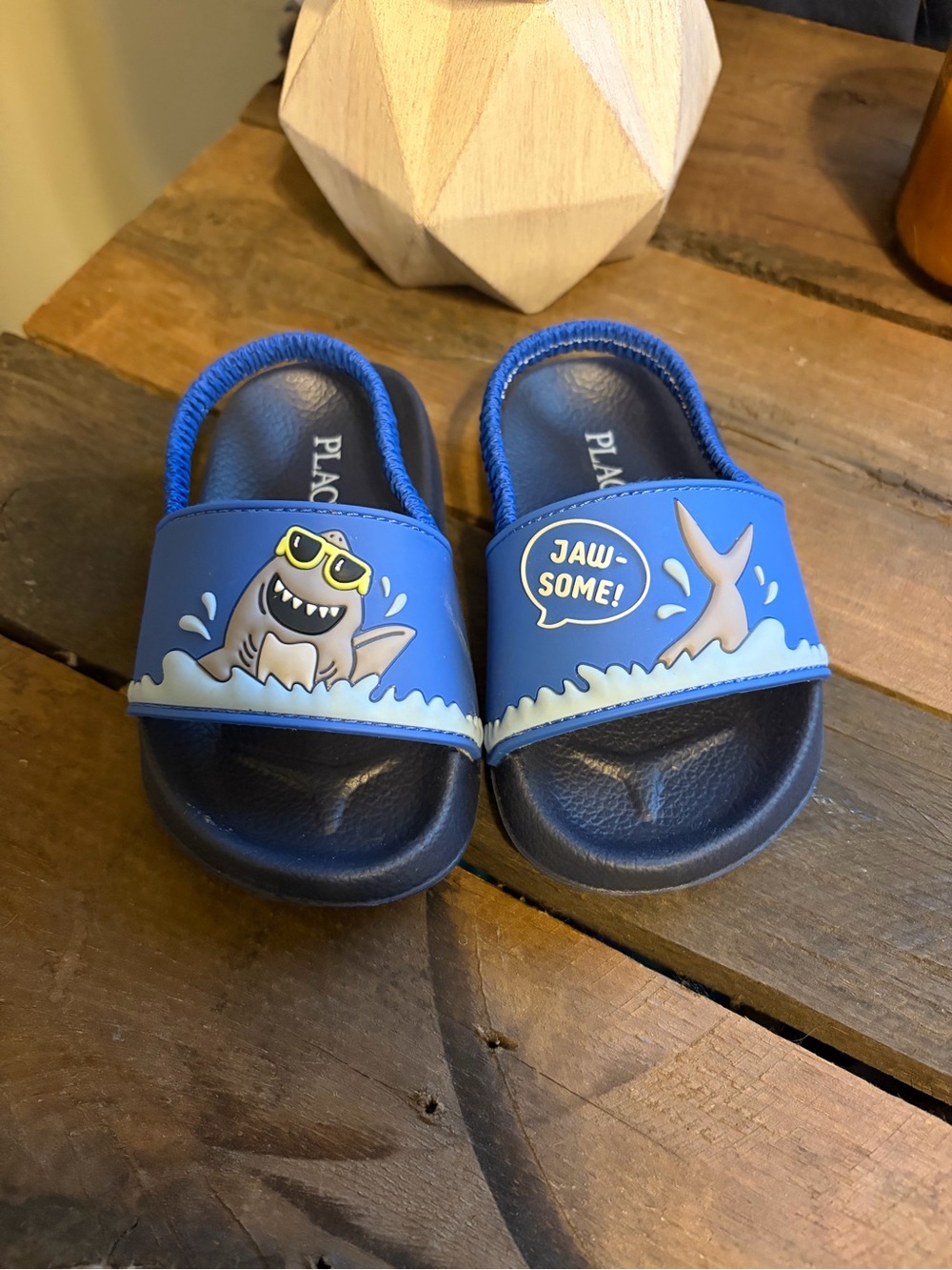 The Children's Place Navy and Blue Shark Slide Sandals